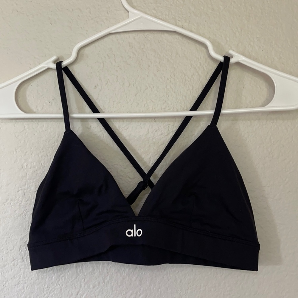 Alo Yoga Black XS Splendor Bra adjustable straps